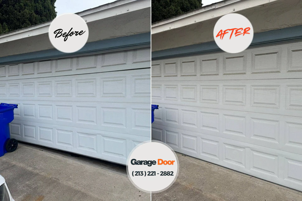 Before and after: garage door repair Robertsville, NJ